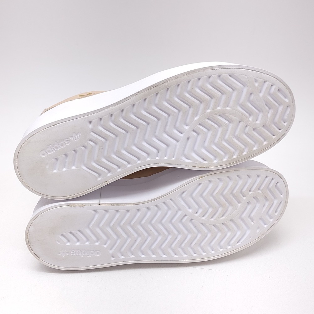 Adidas‎ Forum Bonega Tan Cream White Platform Leather Sneakers Womens 10 - Picture 3 of 10